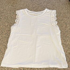 Lilly Pulitzer White Scallop Lace Tank Top